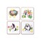 Easter Bunny Eggs & Flowers Set of 4 Drink Sitter Coasters 4"